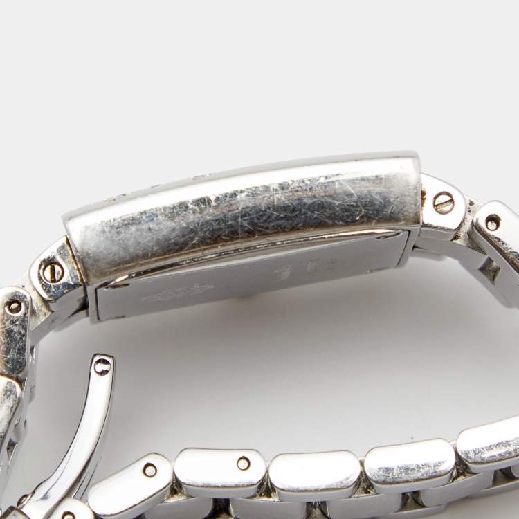 Pre Owned Christian Dior Silver Stainless Steel Diamond Riva D98-1014 Women's Wristwatch 24.50 mm