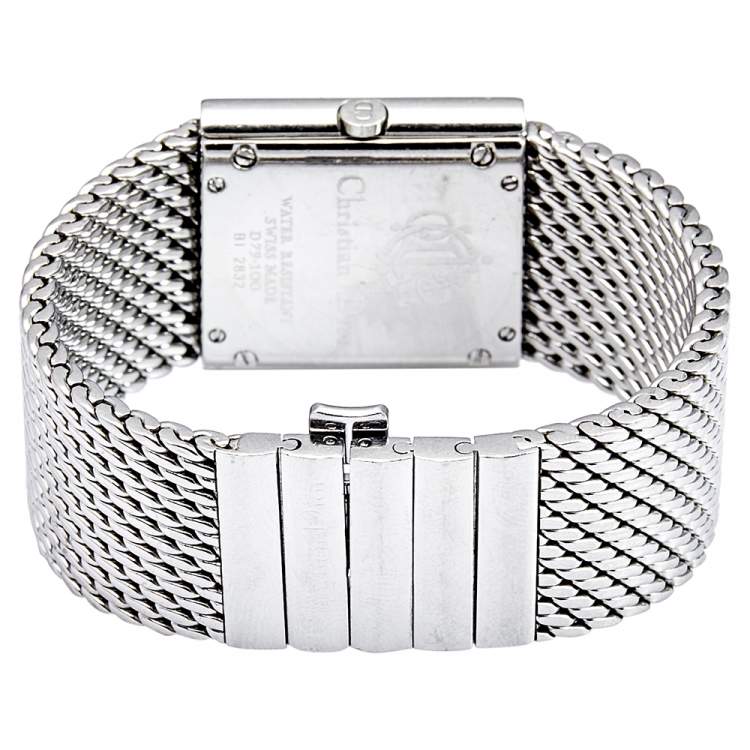 Pre Owned Christian Dior Silver Stainless Steel D79-100 Women's Wristwatch 28 mm