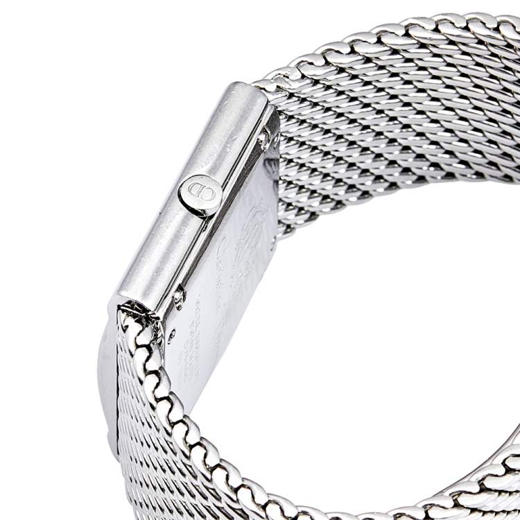 Pre Owned Christian Dior Silver Stainless Steel D79-100 Women's Wristwatch 28 mm
