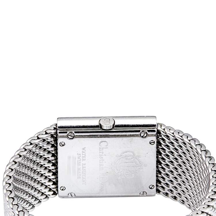 Pre Owned Christian Dior Silver Stainless Steel D79-100 Women's Wristwatch 28 mm