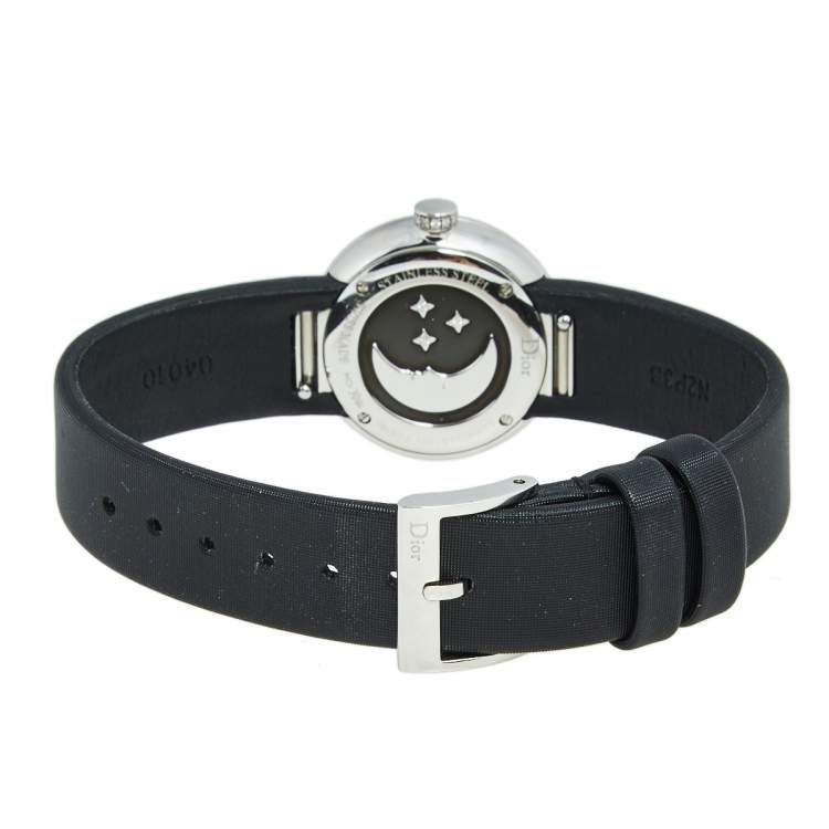 Pre Owned Dior Mother of Pearl Stainless Steel Diamond Satin La D De Dior Rose Celeste CD04711X1001 Women's Wristwatch 25 mm