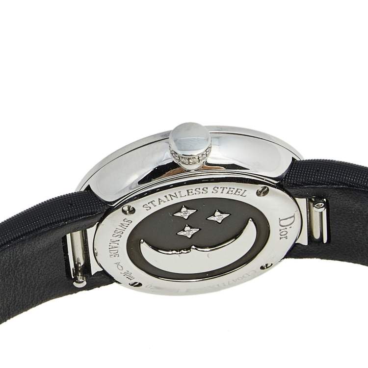 Pre Owned Dior Mother of Pearl Stainless Steel Diamond Satin La D De Dior Rose Celeste CD04711X1001 Women's Wristwatch 25 mm