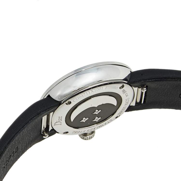 Pre Owned Dior Mother of Pearl Stainless Steel Diamond Satin La D De Dior Rose Celeste CD04711X1001 Women's Wristwatch 25 mm