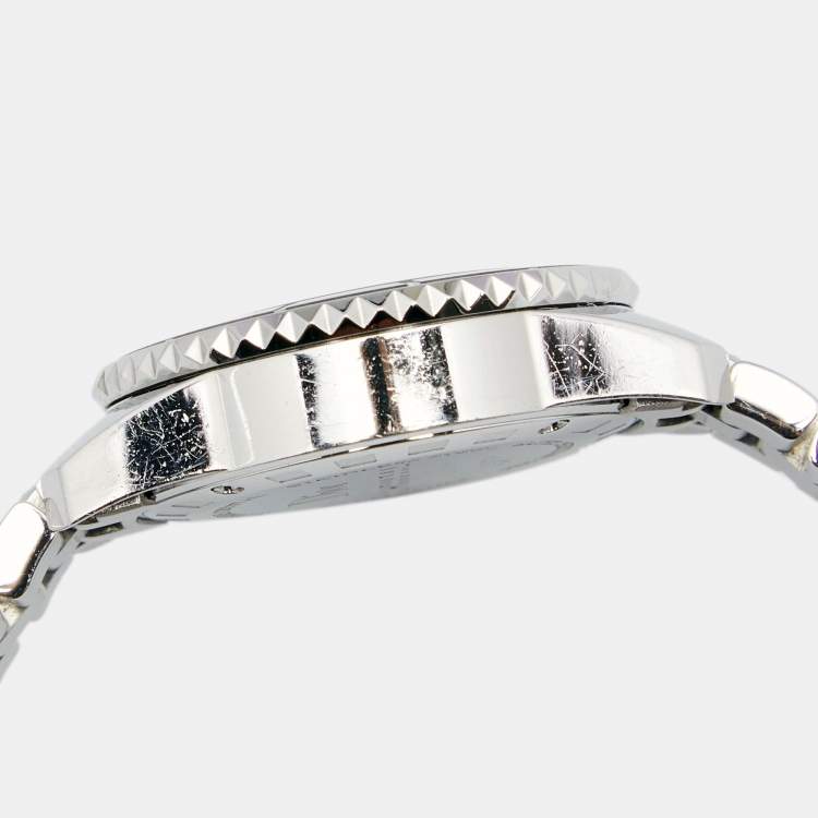 Pre Owned Dior Grey Stainless Steel Christal CD112114 Women's Wristwatch 28 mm