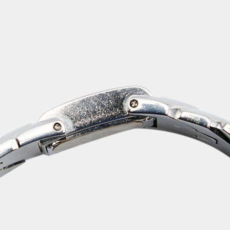 Pre Owned Christian Dior Blue Mother of Pearl Stainless Steel D72-100 Art Deco Women's Wristwatch 14 mm