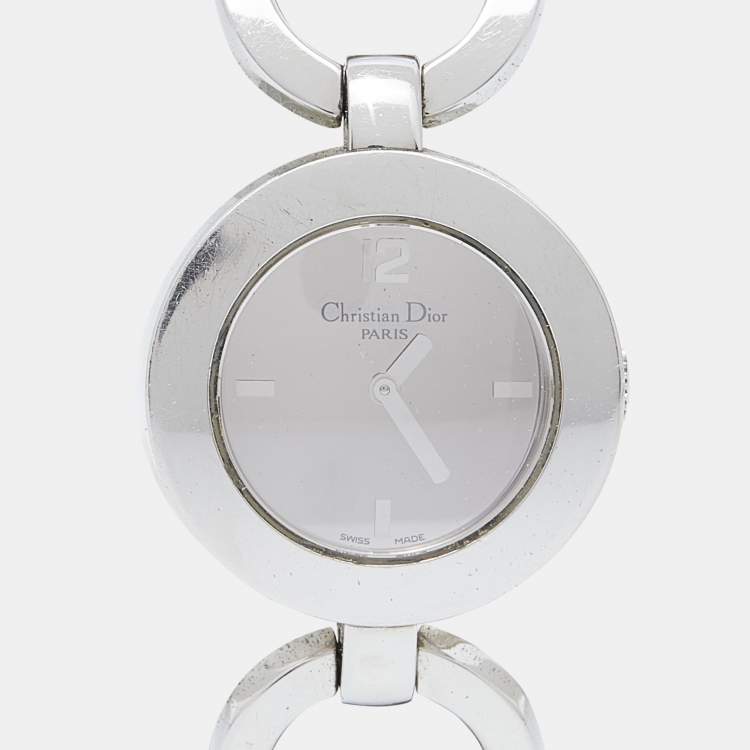 Pre Owned Christian Dior Silver Stainless Steel Malice CD022110 Women's Wristwatch 25 mm