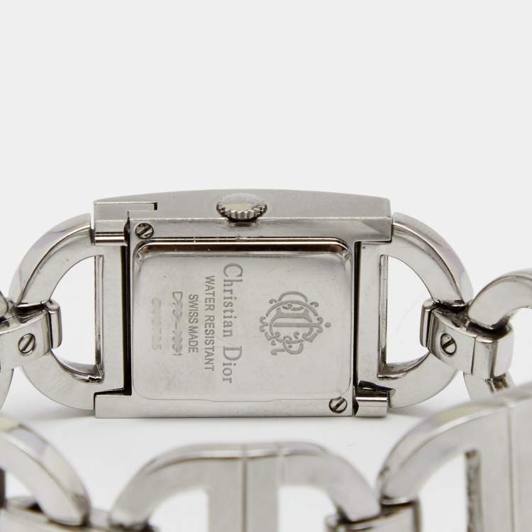 Pre Owned Christian Dior Mother of Pearl Stainless Steel Diamond Malice D78-1091 Women's Wristwatch 19 mm
