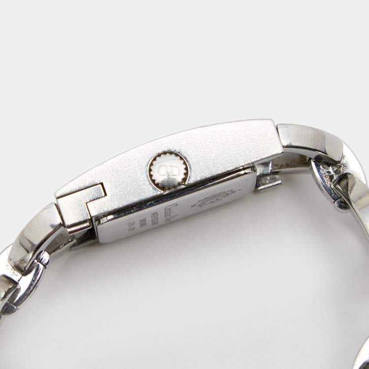 Pre Owned Christian Dior Mother of Pearl Stainless Steel Diamond Malice D78-1091 Women's Wristwatch 19 mm