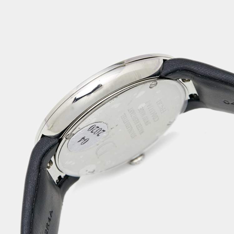 Pre Owned Dior Black Diamond Stainless Steel Satin La D De Dior CD043114A002 Women's Wristwatch 38 mm