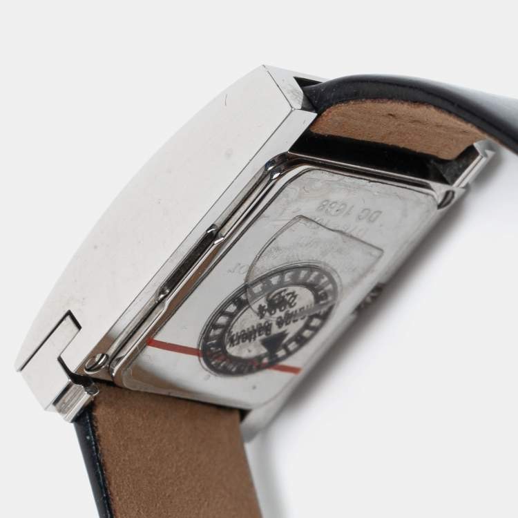 Pre Owned Christian Dior Black Stainless Steel Leather Malice D78-109 Women's Wristwatch 19 mm 