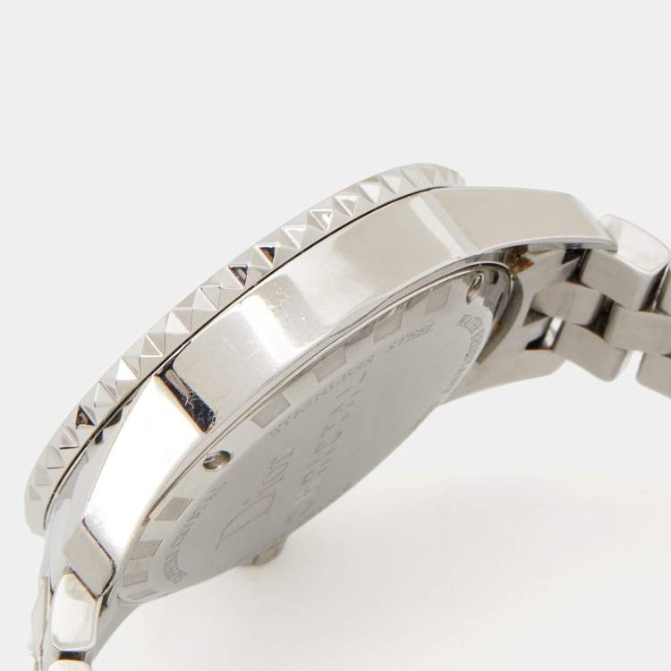 Pre Owned Dior White Stainless Steel Christal CD113111 Women's Wristwatch 33 mm