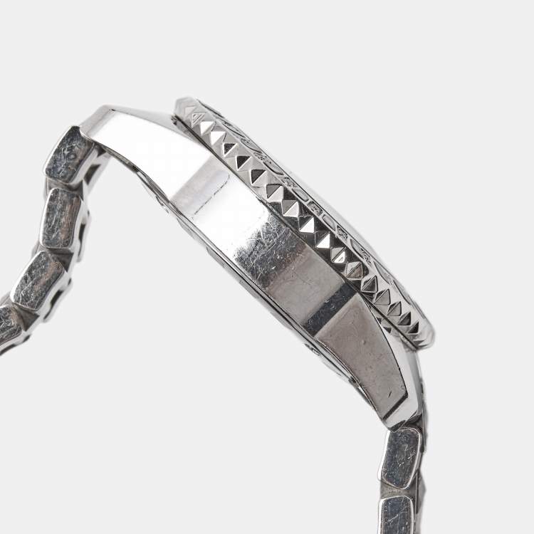 Pre Owned Dior Grey Stainless Steel Christal CD112115M001 Women's Wristwatch 29 mm
