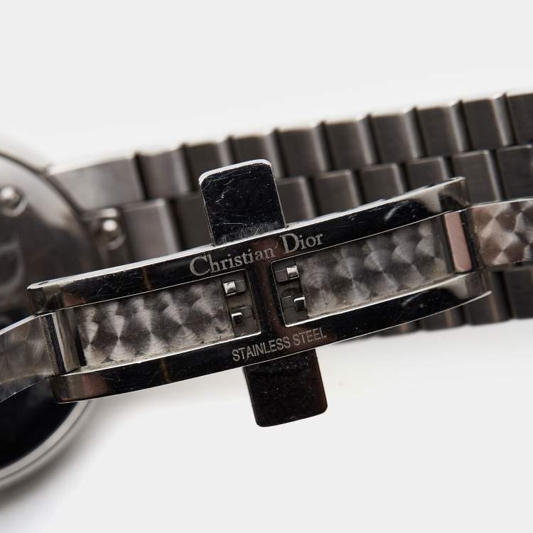 Pre Owned Dior Mother of Pearl Diamond Stainless Steel La D De Dior CD042111M002 Women's Wristwatch 33 mm