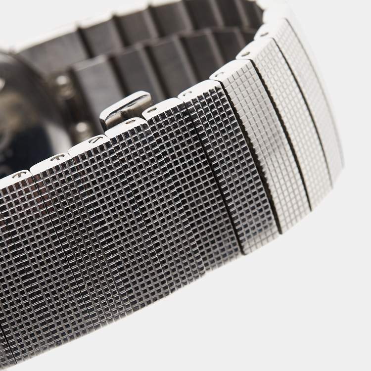 Pre Owned Dior Mother of Pearl Diamond Stainless Steel La D De Dior CD042111M002 Women's Wristwatch 33 mm