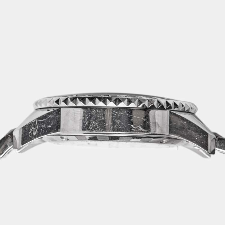 Pre Owned Dior Black Stainless Steel Diamonds Christal CD113115 Women's Wristwatch 33 mm