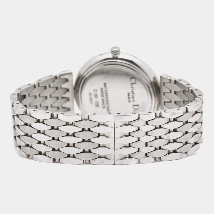 Pre Owned Christian Dior White Stainless Steel D69-100 Women's Wristwatch 32 mm