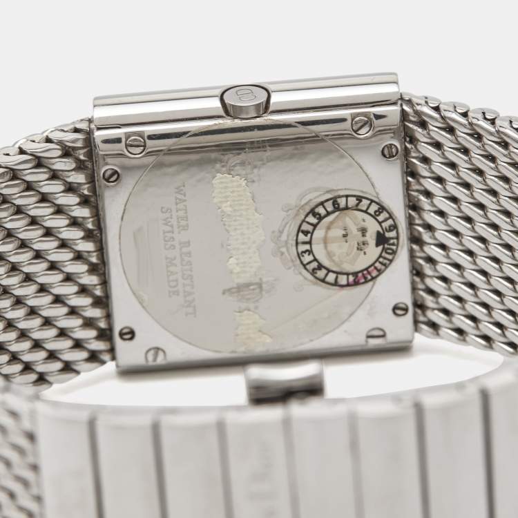 Pre Owned Christian Dior Grey Stainless Steel D79-100 Women's Wristwatch 28 mm
