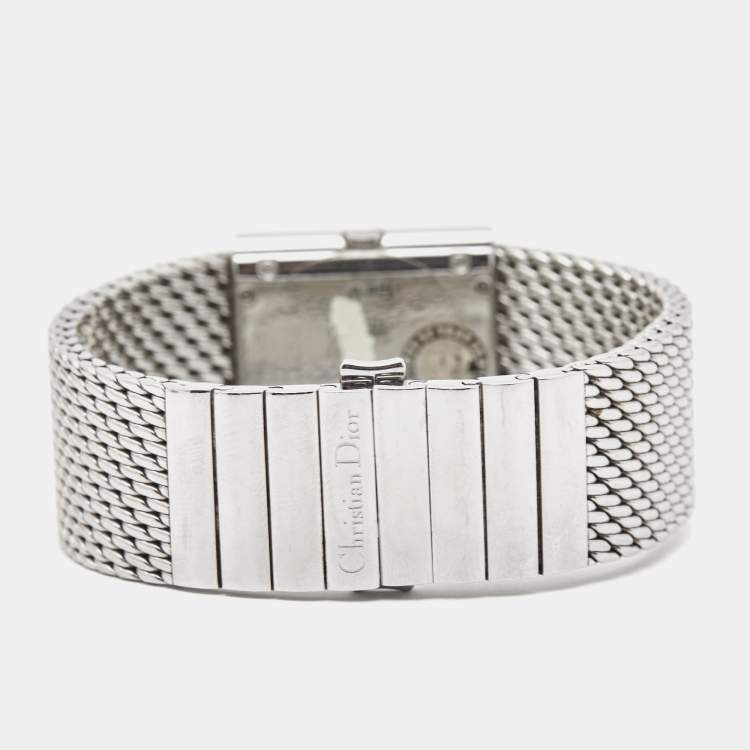 Pre Owned Christian Dior Grey Stainless Steel D79-100 Women's Wristwatch 28 mm