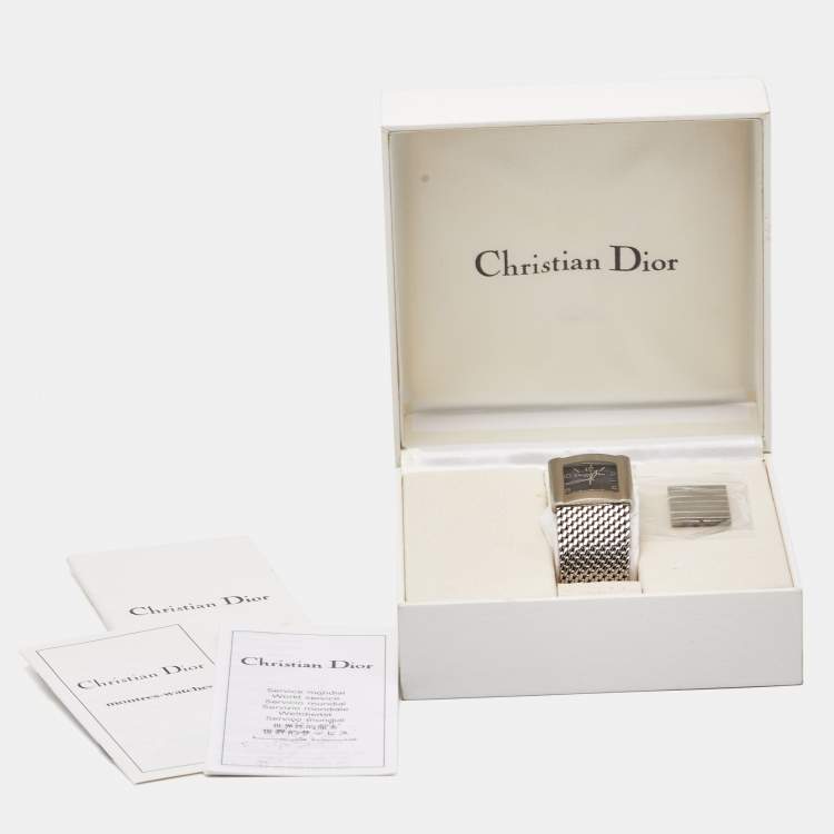 Pre Owned Christian Dior Grey Stainless Steel D79-100 Women's Wristwatch 28 mm