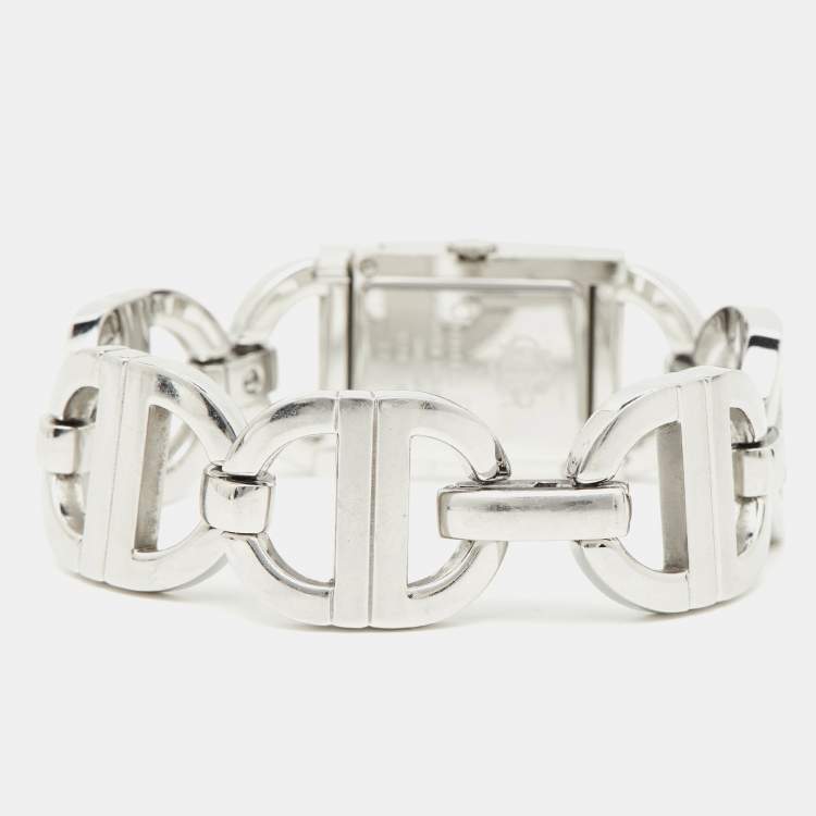 Pre Owned Christian Dior Mother of Pearl Stainless Steel Diamond Malice D78-1091 Women's Wristwatch 19 mm