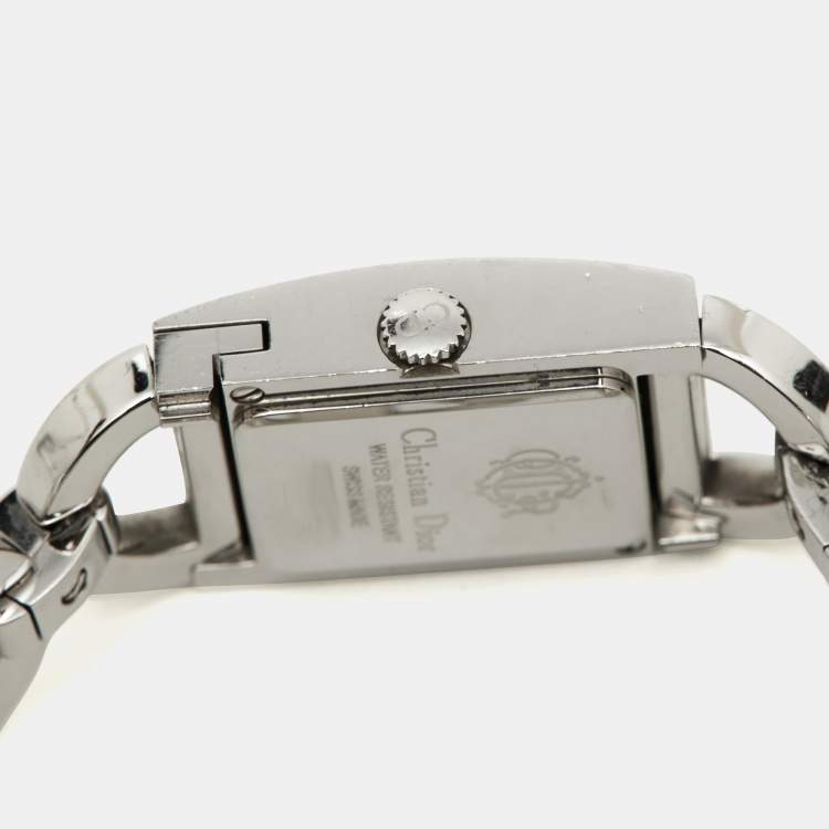 Pre Owned Christian Dior Mother of Pearl Stainless Steel Diamond Malice D78-1091 Women's Wristwatch 19 mm