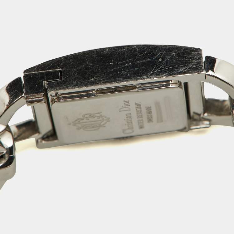 Pre Owned Christian Dior Mother of Pearl Stainless Steel Diamond Malice D78-1091 Women's Wristwatch 19 mm