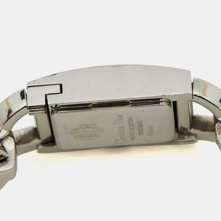 Pre Owned Christian Dior Mother of Pearl Stainless Steel Diamond Malice D78-1091 Women's Wristwatch 19 mm