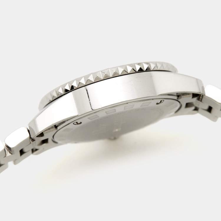 Pre Owned Dior Grey Stainless Steel Diamond Christal CD112115M001 Women's Wristwatch 28 mm