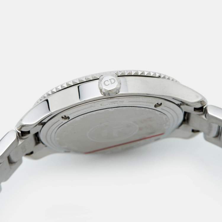 Pre Owned Dior Mother of Pearl Diamond Stainless Steel  VIII Montaigne CD152110M004 Women's Wristwatch 32 mm