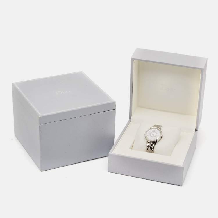 Pre Owned Dior Mother of Pearl Diamond Stainless Steel  VIII Montaigne CD152110M004 Women's Wristwatch 32 mm