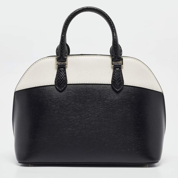 Pre Owned Dkny Black/White Leather Bobi Satchel