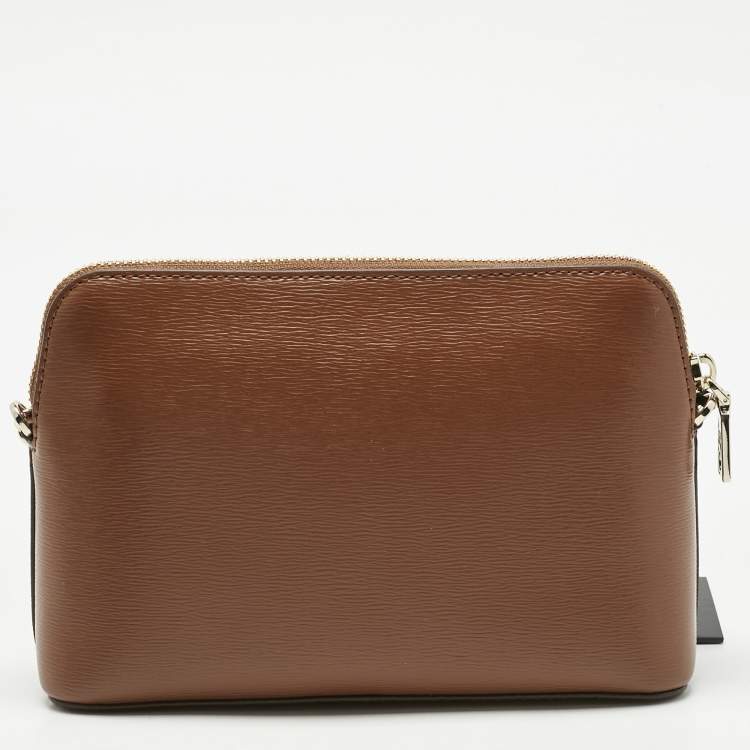 Pre Owned DKNY Brown Leather Bryant Dome Crossbody Bag