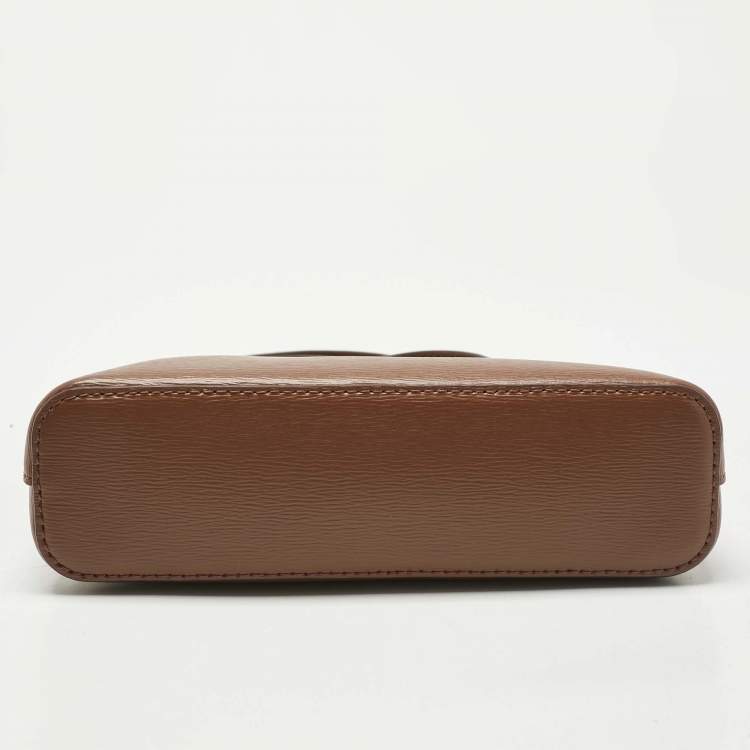 Pre Owned DKNY Brown Leather Bryant Dome Crossbody Bag