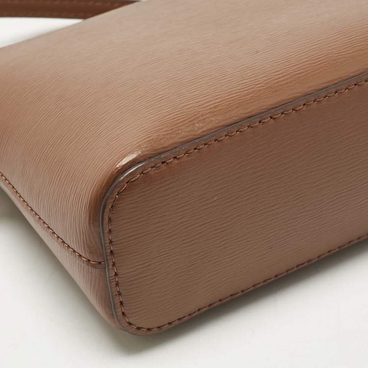 Pre Owned DKNY Brown Leather Bryant Dome Crossbody Bag