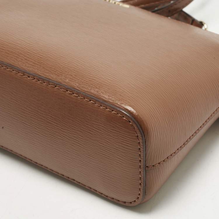 Pre Owned DKNY Brown Leather Bryant Dome Crossbody Bag