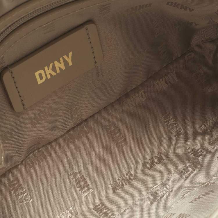 Pre Owned DKNY Brown Leather Bryant Dome Crossbody Bag