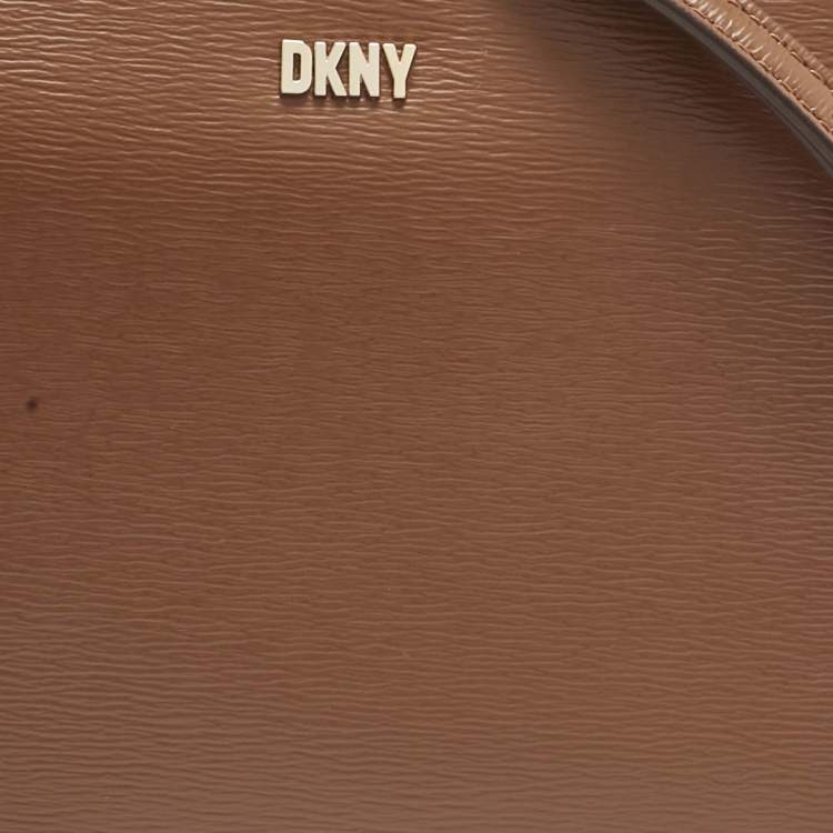 Pre Owned DKNY Brown Leather Bryant Dome Crossbody Bag