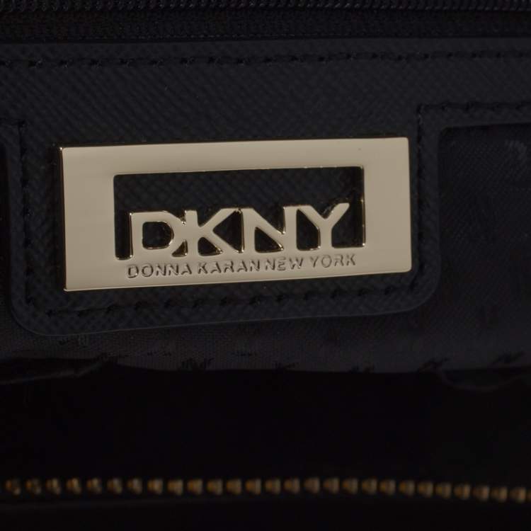 Pre Owned DKNY Black Tiger Print Calf Hair and Leather Tote                 
