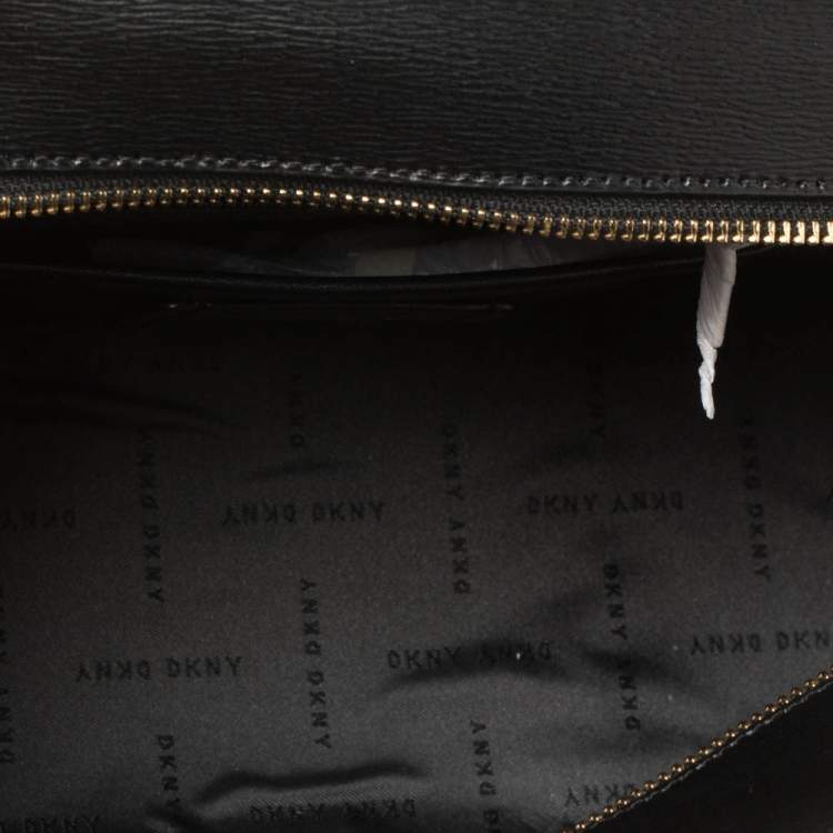 Pre Owned DKNY Black Signature Coated Canvas and Leather Ava Tote
