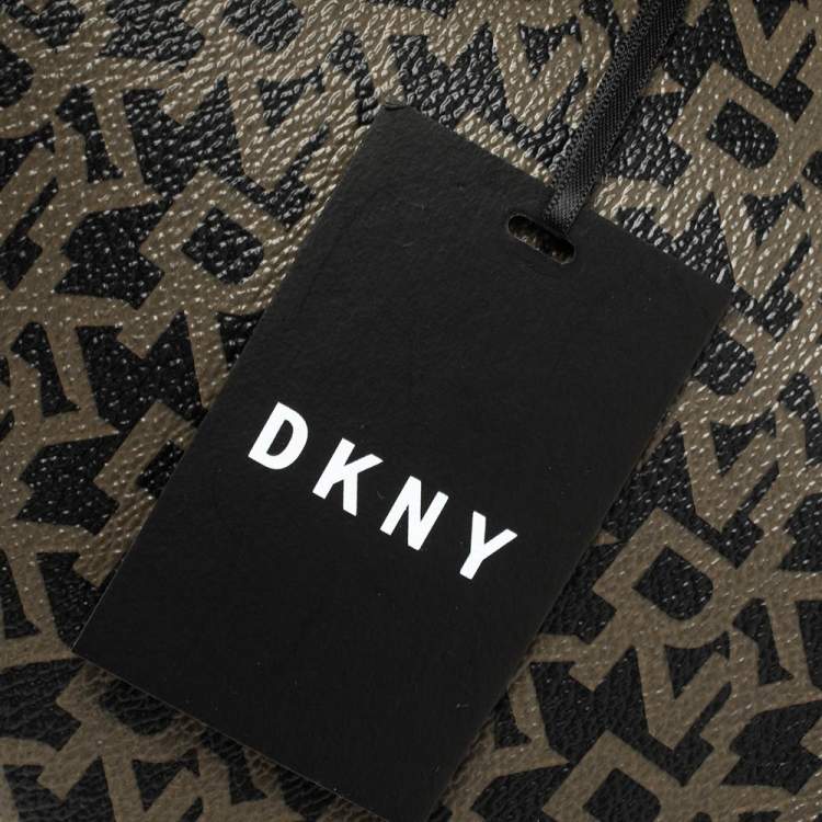 Pre Owned DKNY Black Signature Coated Canvas and Leather Ava Tote