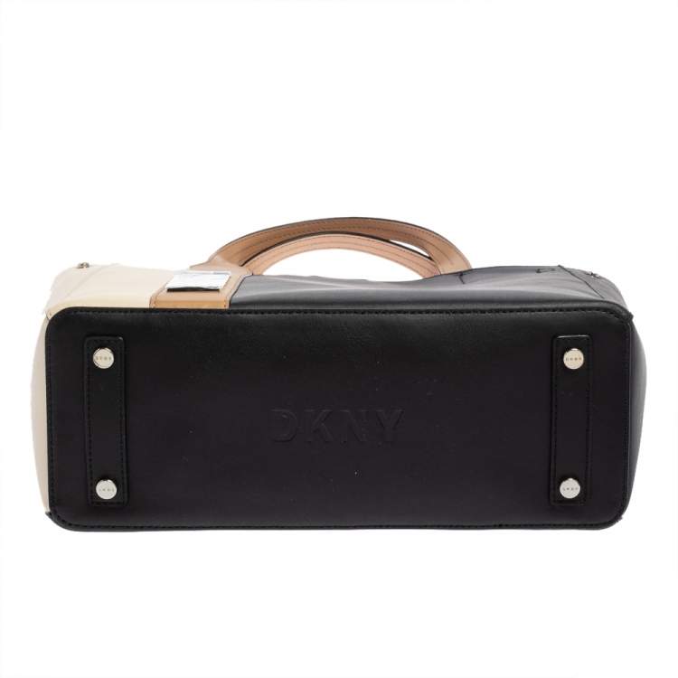 Pre Owned Dkny Tri Color Leather Shopper Tote