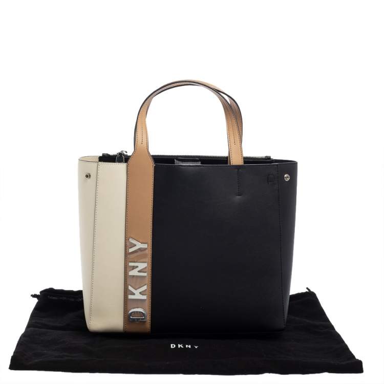 Pre Owned Dkny Tri Color Leather Shopper Tote
