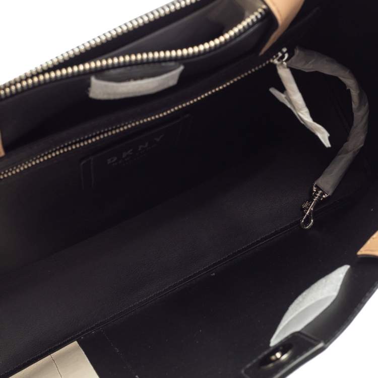 Pre Owned Dkny Tri Color Leather Shopper Tote