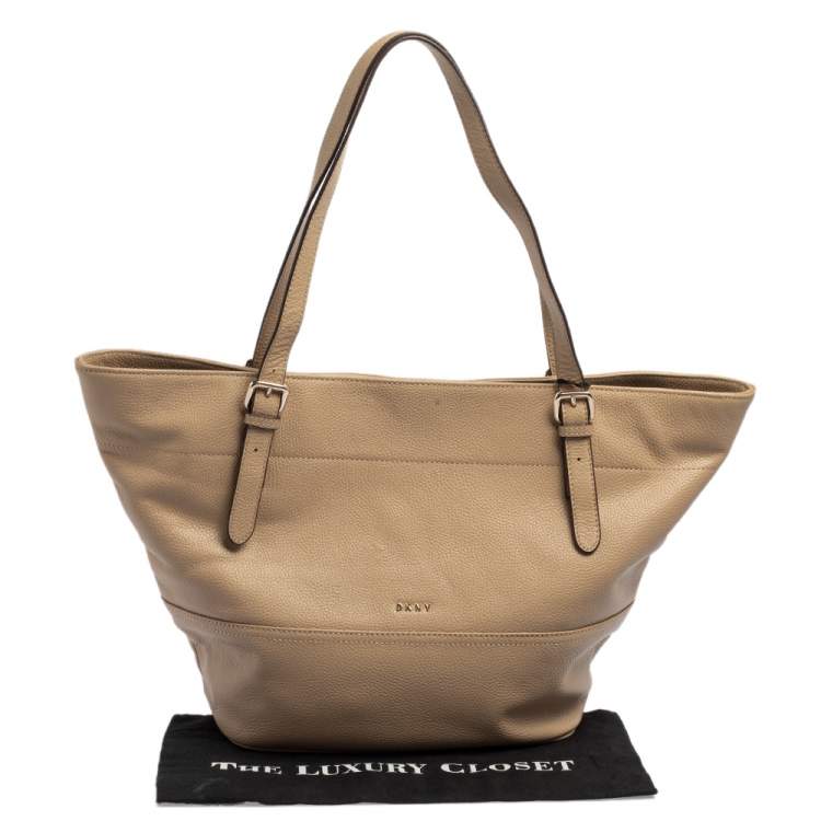 Pre Owned DKNY Beige Leather Tote