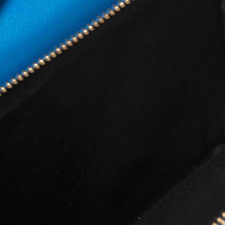 Pre Owned DKNY Blue Saffiano Leather Small Bryant Park Pocket Crossbody Bag
