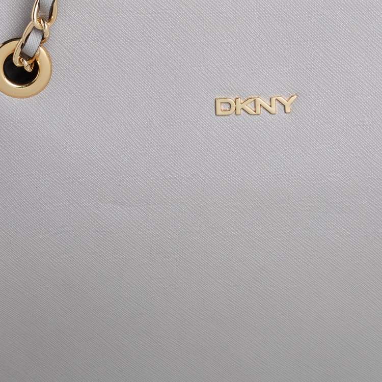 Pre Owned DKNY Grey Leather Bryant Park Shoulder Bag