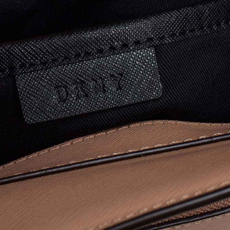 Pre Owned DKNY Beige Saffiano Leather Small Bryant Park Pocket Crossbody Bag