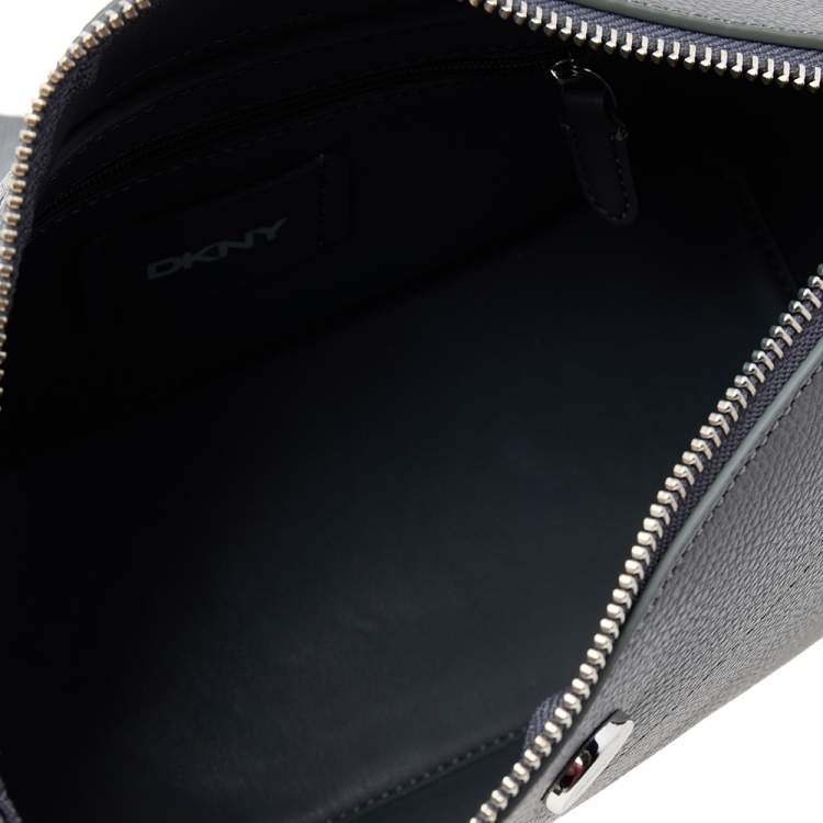 Pre Owned DKNY Grey Leather Winston Crossbody Bag
