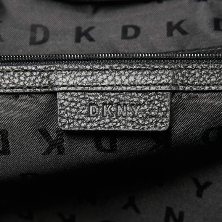مملوكة مسبقًا DKNY Black Pebbled Leather Large Tote