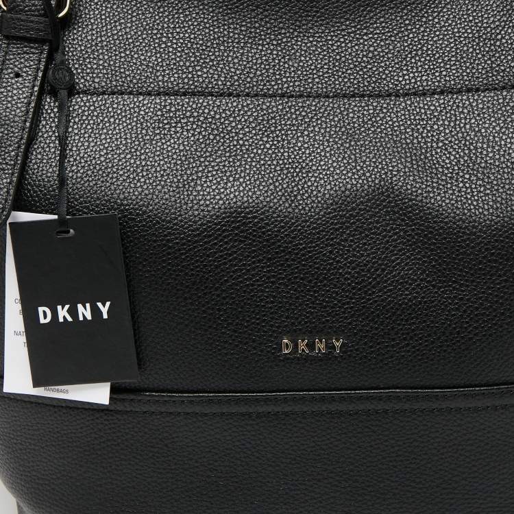 مملوكة مسبقًا DKNY Black Pebbled Leather Large Tote